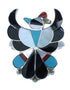 Zuni Multicolor Inlay Thunderbird Sterling Silver Ring Size 7-1/4 RX106548